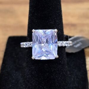 New 925 Sterling Silver Brilliant Cut Zircon Halo Engagement Ring - Size 7 - NWT